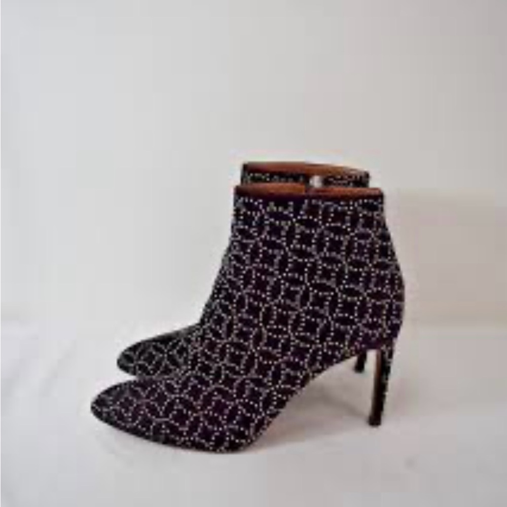 🔥 RARE COLLECTOR’S FIND — Alaïa “Azzedine” Deep Wine Velvet Studded Booties (39) - Picture 15 of 15